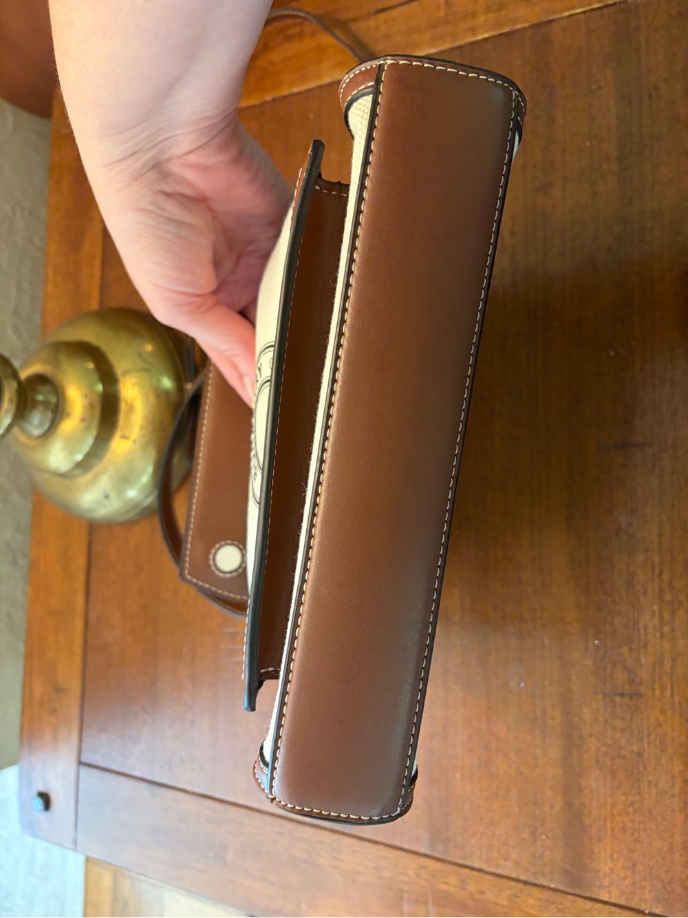 Burberry Beige Canvas with Brown Leather Trim Crossbody Bag - Picture 5 of 14